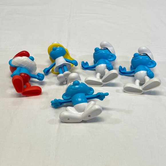 Set Burger King 2016 Lost Village Smurf 5" Plastic Action Figures Moving Arms - Picture 8 of 11